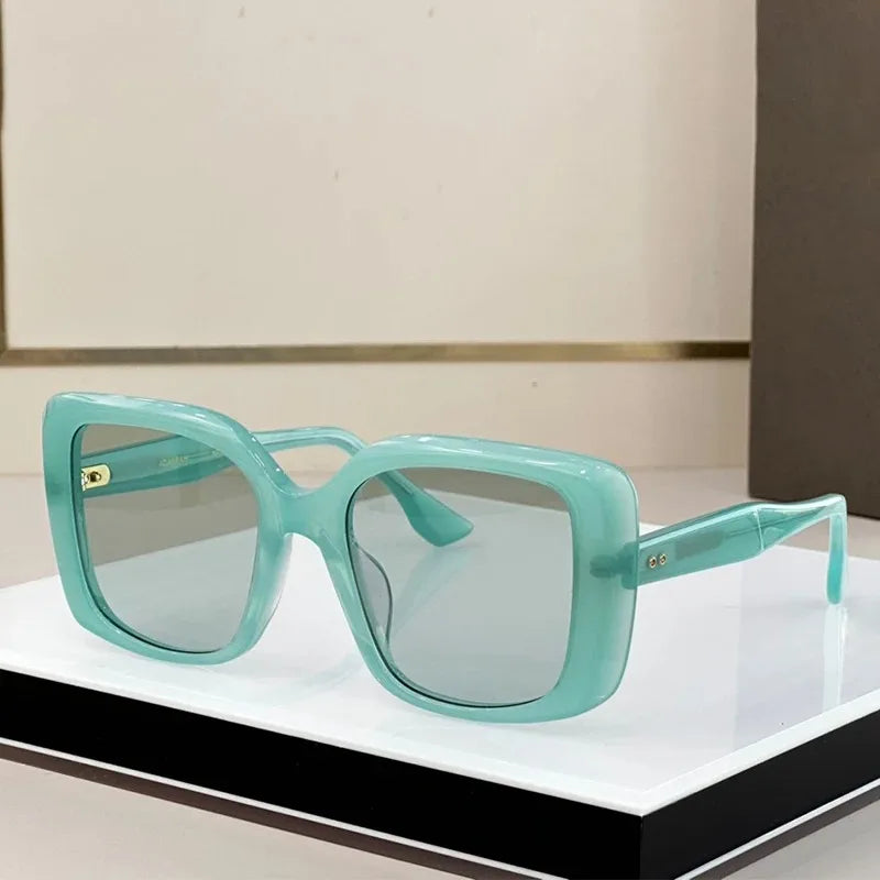 Brand Designer Sunglasses Mens Gradient Oversized Big Acetate Frame Trendy Thick Rectangle Sun Glasses