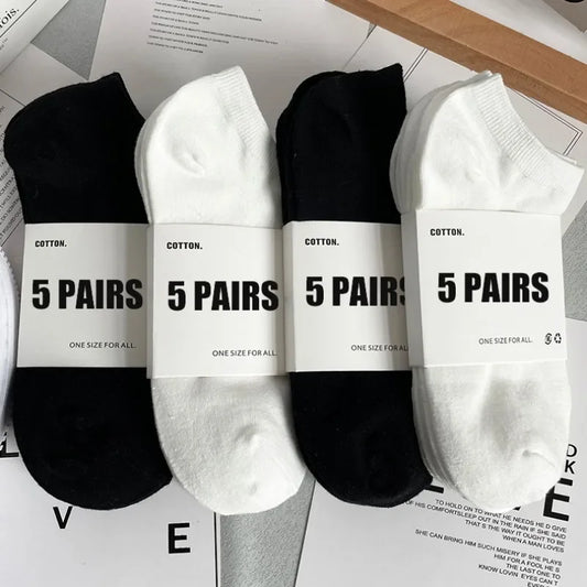 Men Ankle Socks Solid Color Black White Gray Breathable Cotton Sports Socks Unisex High Quality Spring Summer Male Short Sock