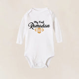 Babys First Eid Bodysuit My First Eid Toddler Outfit Ramadan New Born Long Sleeve Romper Child Boy Girl Ramadan Clothes