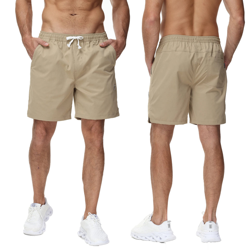 Men's Solid Casual Shorts Cargo Shorts Drawstring Jogging Athletic Pants
