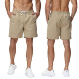Men's Solid Casual Shorts Cargo Shorts Drawstring Jogging Athletic Pants