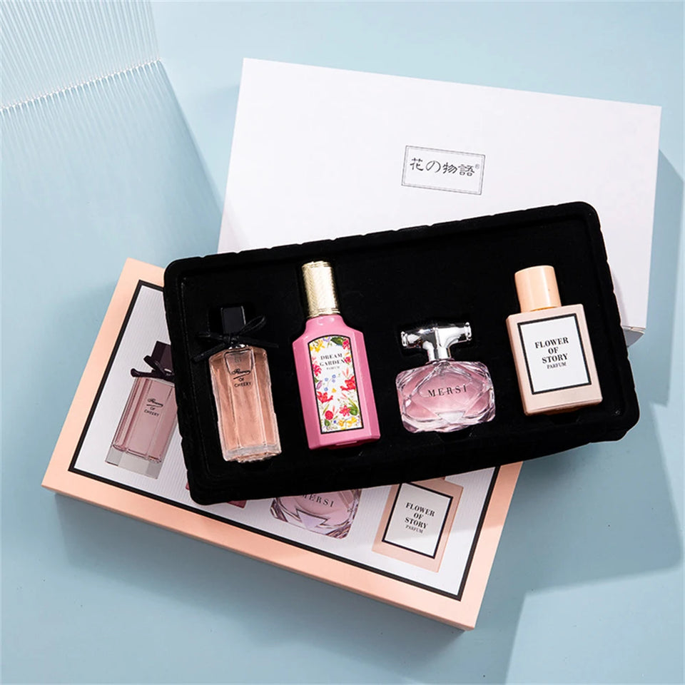 Brand Perfume Women Gift Box Four Piece Set Plant Floral Scent Pheromone Lasting Fragrance