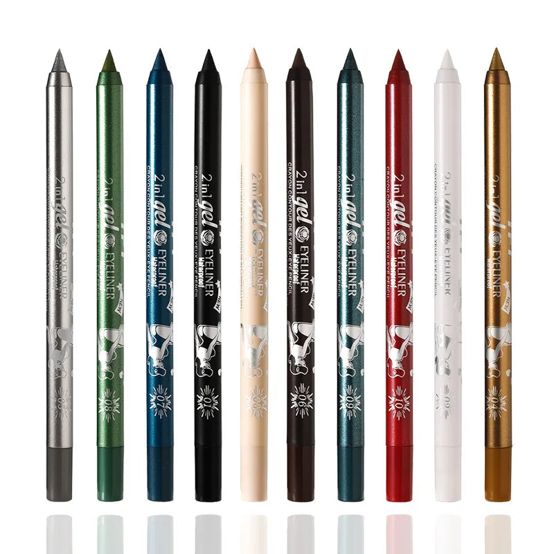 Waterproof Eyeliner Long Lasting Pencil Colourful Pigment Blue Black White Color Gel Eye