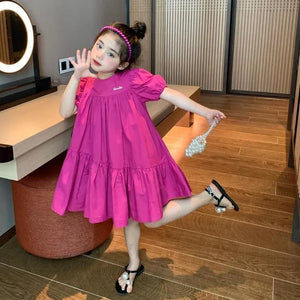 Dress Lolita Child Girls A-line Casual Midi Dress Children Dresses for Teens Party Princess