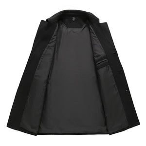Woolen Jacket Men Plus Size 12XL Solid Color Jackets Woolen Coats Male Autumn Winter Long Style Jacket Fashion Casual