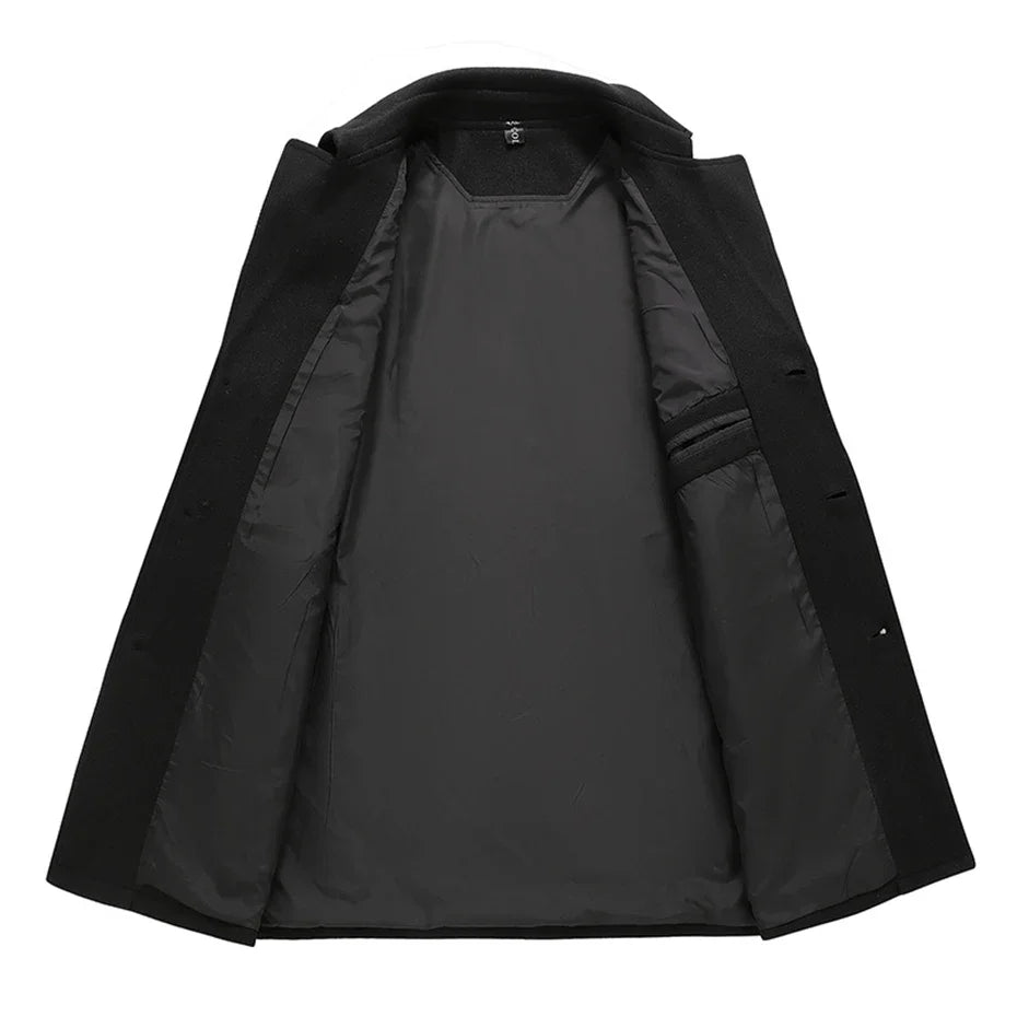 Woolen Jacket Men Plus Size 12XL Solid Color Jackets Woolen Coats Male Autumn Winter Long Style Jacket Fashion Casual