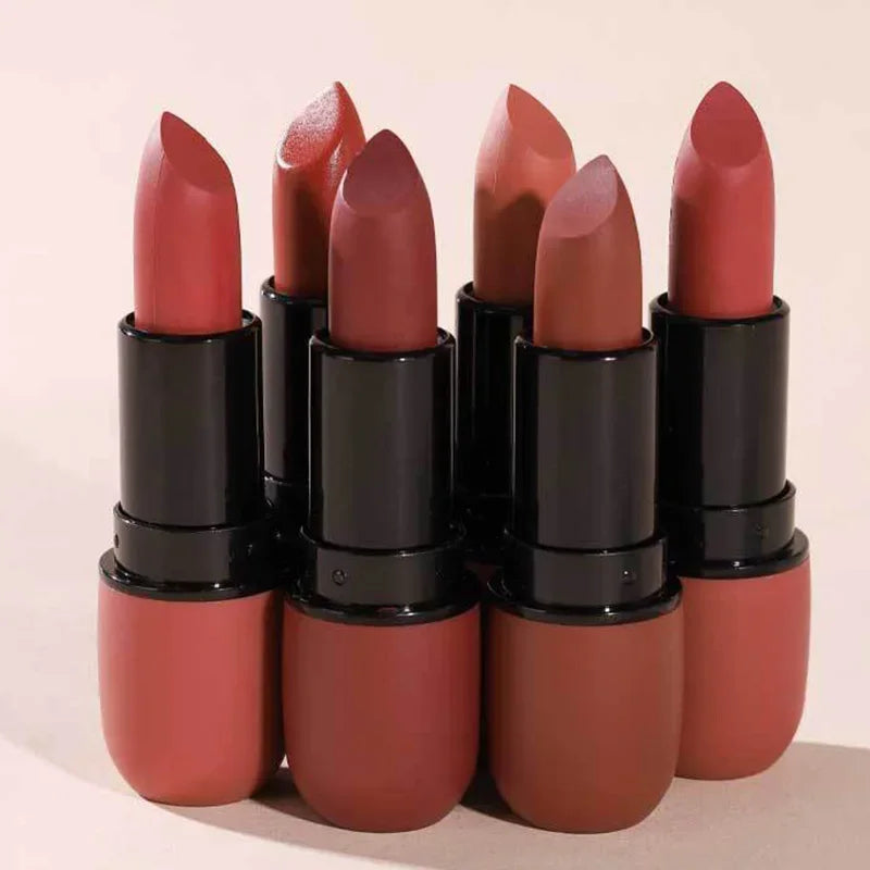 Nude Matte Lipstick Waterproof Long Lasting Non-stick Cup Lip Stick Not Fading Sexy Red Brown Velvet Lipsticks Makeup Cosmetics