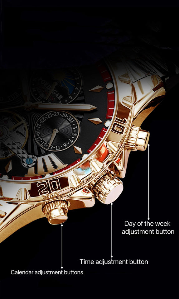 2025 new fully automatic men's mechanical watch waterproof luminous watch live foreign trade hot sale