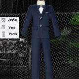 Children Formal Wedding Party Suit Set Boys Birthday Party Performance Chorus Costume Kids Blazer bowtie Pants Clothing Set