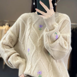 High end Luxury 100% Merino Wool Sweater Women's Autumn/Winter