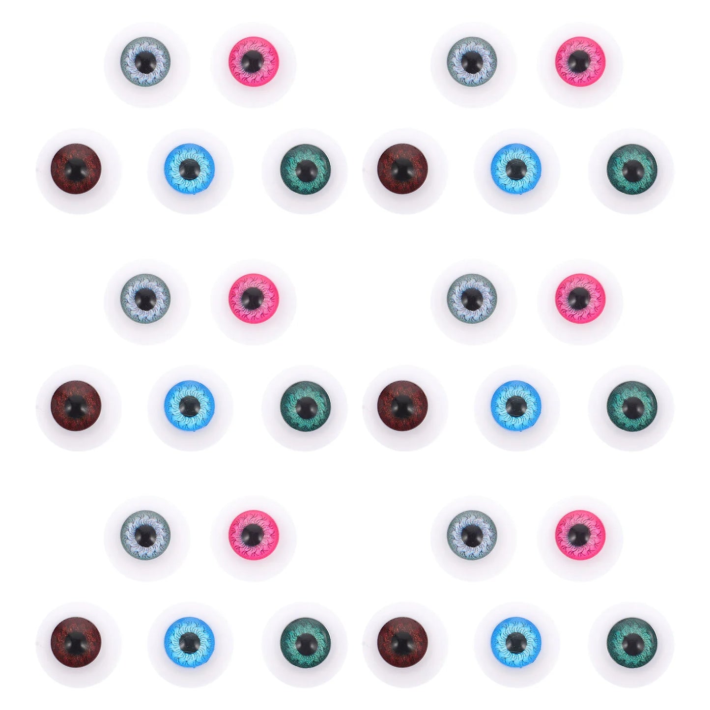 50 Pcs Supplies Artificial Eyes Halloween Toys Half Eyeballs Props Acrylic DIY Material For Color contact lenses