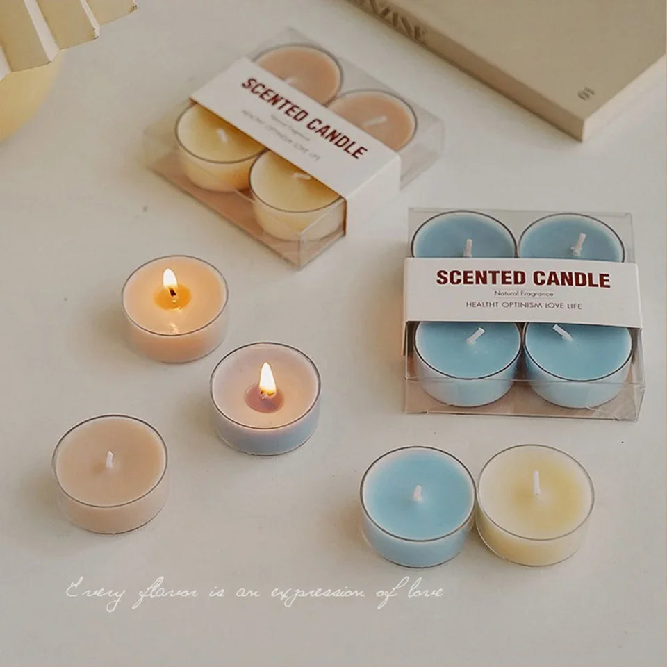 4pcs Handmade Tea Light Scented Candle Aromatherapy Soy Wax Candles