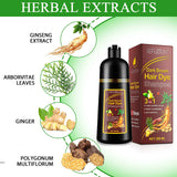 염색약 Shampoo 3 in 1 Organic Natural Hair Dye Ginseng Extract Black Hair Color Шампунь Для Волос for Cover Gray White Hair 500ML