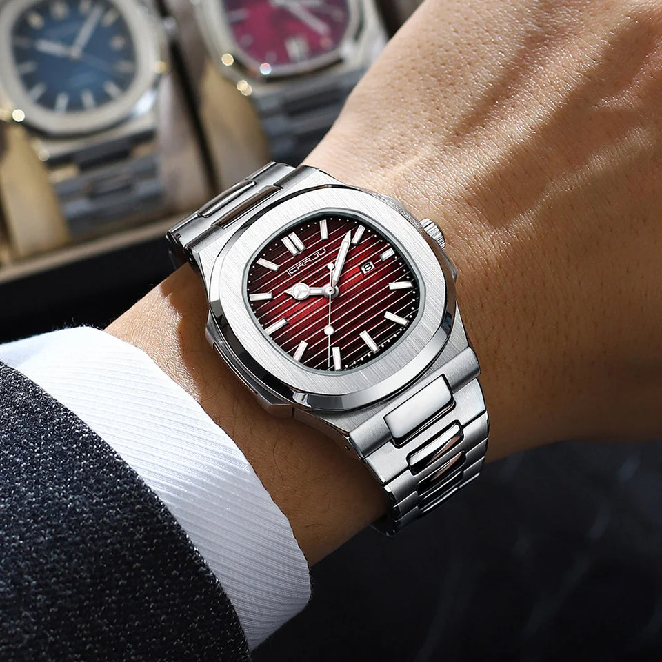 Luxury Man Wristwatch Business Stainless Steel Quartz Men Watch Waterproof