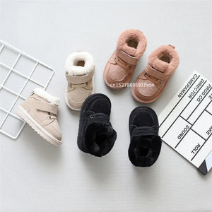 Fashion Baby Cotton Shoes Winter Plush Warm Snow Boots Toddler Infant Soft Bottom boots Non-slip Walkers Kids shoes for Boy Girl