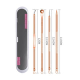 4Pcs/Set Blackhead Comedone Acne Pimple Belmish Extractor Vacuum Blackhead Remover Tool Spoon Rose Gold For Face Skin Care Tool