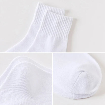 Thick Cotton White Children Socks Over 3 Years Old Kids Middle Tube Sock for Boy Girl Sweat-Absorbing Breathable Sports Socks