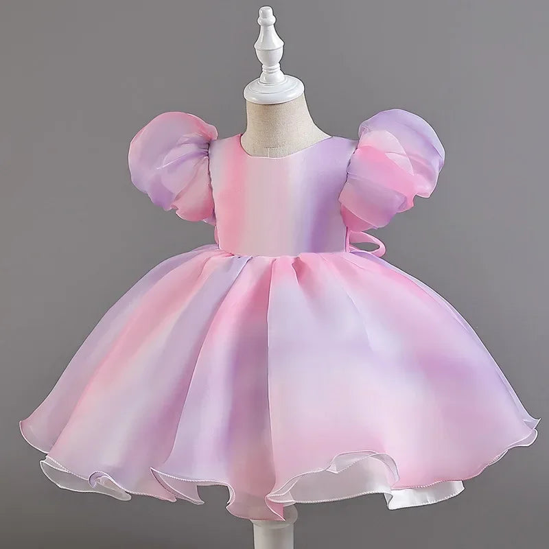 Fashion Baby Girl Dress Lace Mesh Shorts Sleeve Kids Dresses for Girls Summer Children Girls Party Dress 1-6 Years