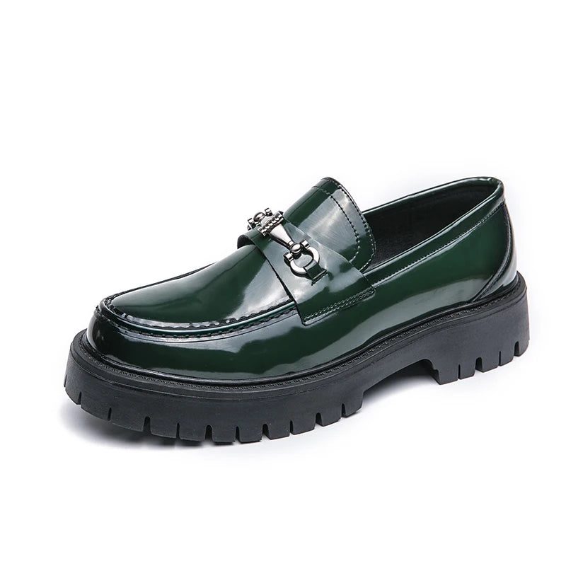 Man luxury Brand British Classic Dress Shoes Mens Patent Leather Black Loafers Wedding Shoes Oxford Formal Shoes Glossy Fashion