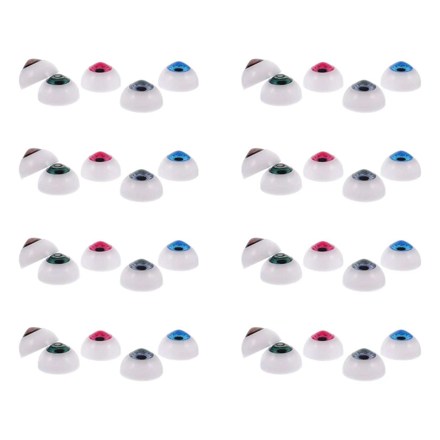 50 Pcs Supplies Artificial Eyes Halloween Toys Half Eyeballs Props Acrylic DIY Material For Color contact lenses