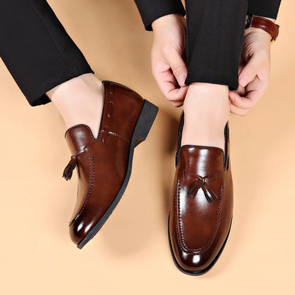 Men Brand New Business Casual Shoes Slip on Leather Shoes Plus Size for Men Wedding Party Shoes