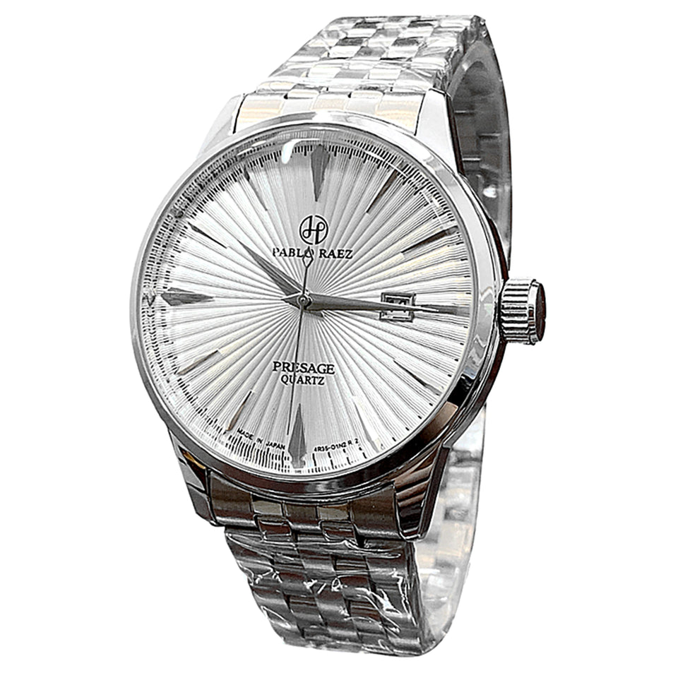 PABLO RAEZ Elegant Man Silver Wristwatch SUS304 Steel High Quality Luxury Men Watch Casual Waterproof Simple Dress Fashion Clock