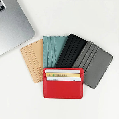 Credit Card Holder Slim Wallet Thin Small Retro Cardholder Case Men Women Luxury Card Holder Bag Pu Leather