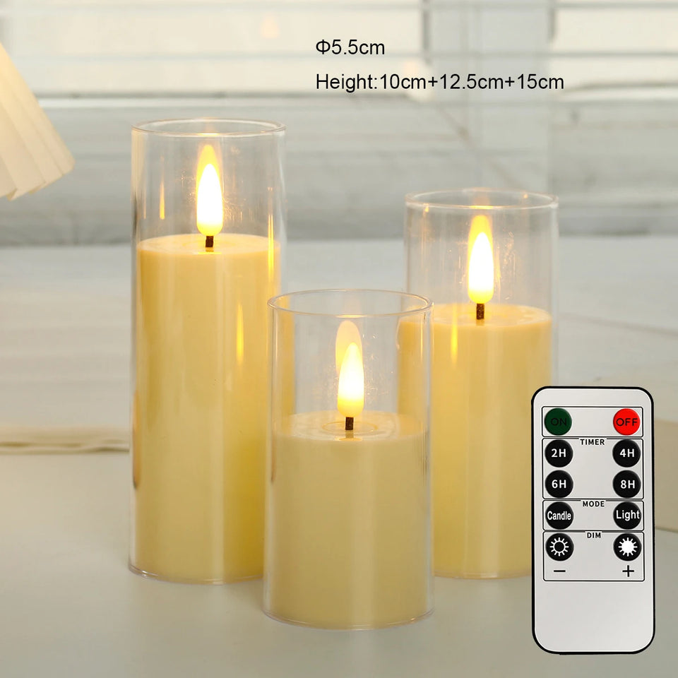 Outdoor flameless Candle Window Lamp & Remote Control Timer,Yellow LED Flickering Electric Pillar Candles