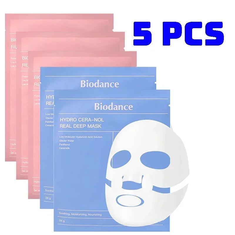 10Pcs Bio-Collagen Face Mask Firming Nourish Brightening Soft Gel Split Mask Shrink Pores Deep Hydrating Night Moisturized Masks