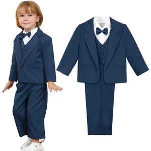 Baby Suit Toddler Boys Tuxedo Kids Formal Wedding Dress Ring Bearer Outfit