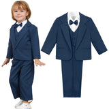 Baby Suit Toddler Boys Tuxedo Kids Formal Wedding Dress Ring Bearer Outfit