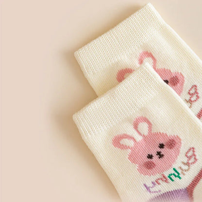 5 Pairs /lot Cute Baby Girls Socks Spring Autumn Cartoon Children Socks Infant Toddler