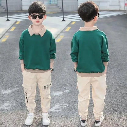 Boys Clothing Sets Spring Autumn Fashion Hoodie + Pants Sports Children’s Clothes Kids Tracksuit