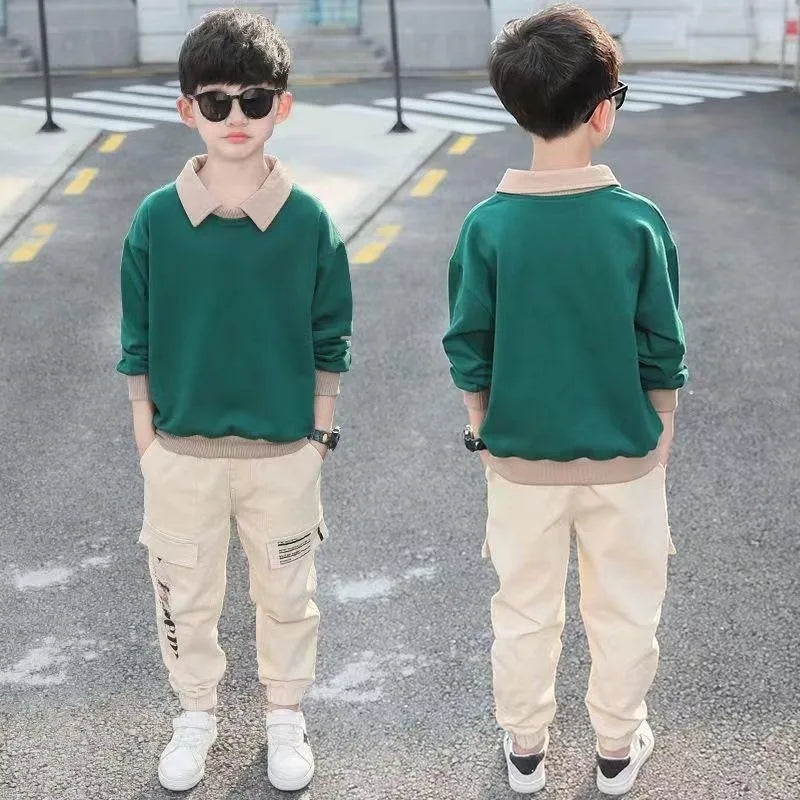 Boys Clothing Sets Spring Autumn Fashion Hoodie + Pants Sports Children’s Clothes Kids