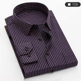 Summer men's long-sleeved shirt spring and summer ice silk thin stripes business casual high-quality work clothes wear fashion