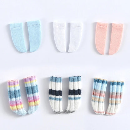 Ob11 Doll Socks Fashion Rainbow Striped Socks for baby girl