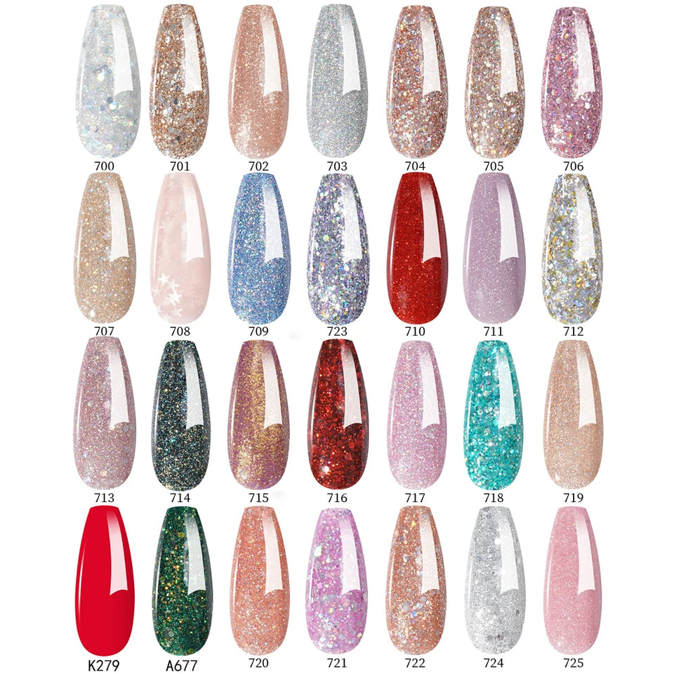 Glitter Gel Nail Polish Autumn Colors Long Lasting For Manicure Soak