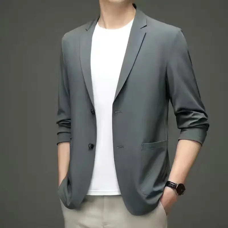 Men's Western-style Solid Color Suit Top Casual Business Wear