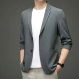 Men's Western-style Solid Color Suit Top Casual Business Wear