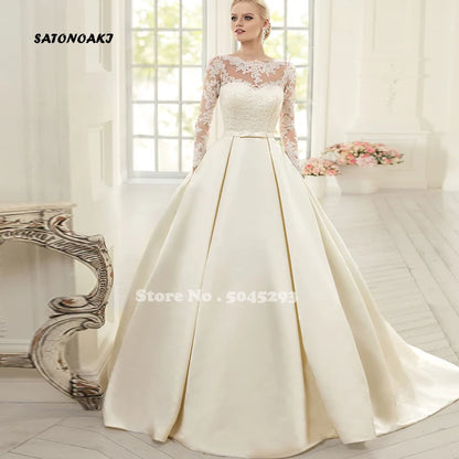 Vestidos De Novia Simple Ivory Satin Wedding Dresses