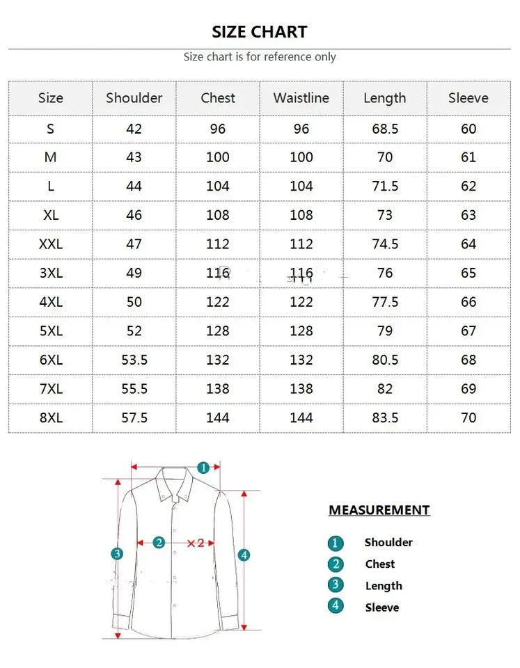 2024 New Plus Size 7XL 8XL Men White Business Shirt Fashion Dress Party Classic Basic Slim Long Sleeve Shirt Brand Clothes