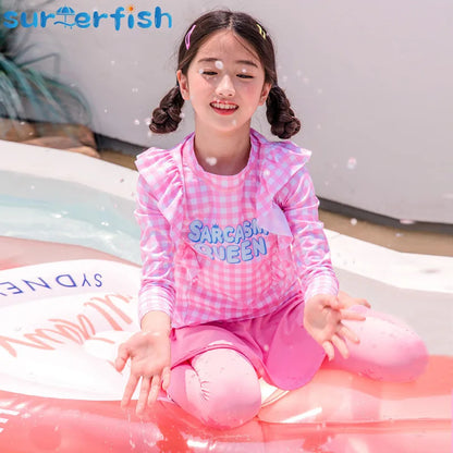 Girls swimwear Sun protection Quick drying Girls Long sleeved pants Swimwear Children swimwear