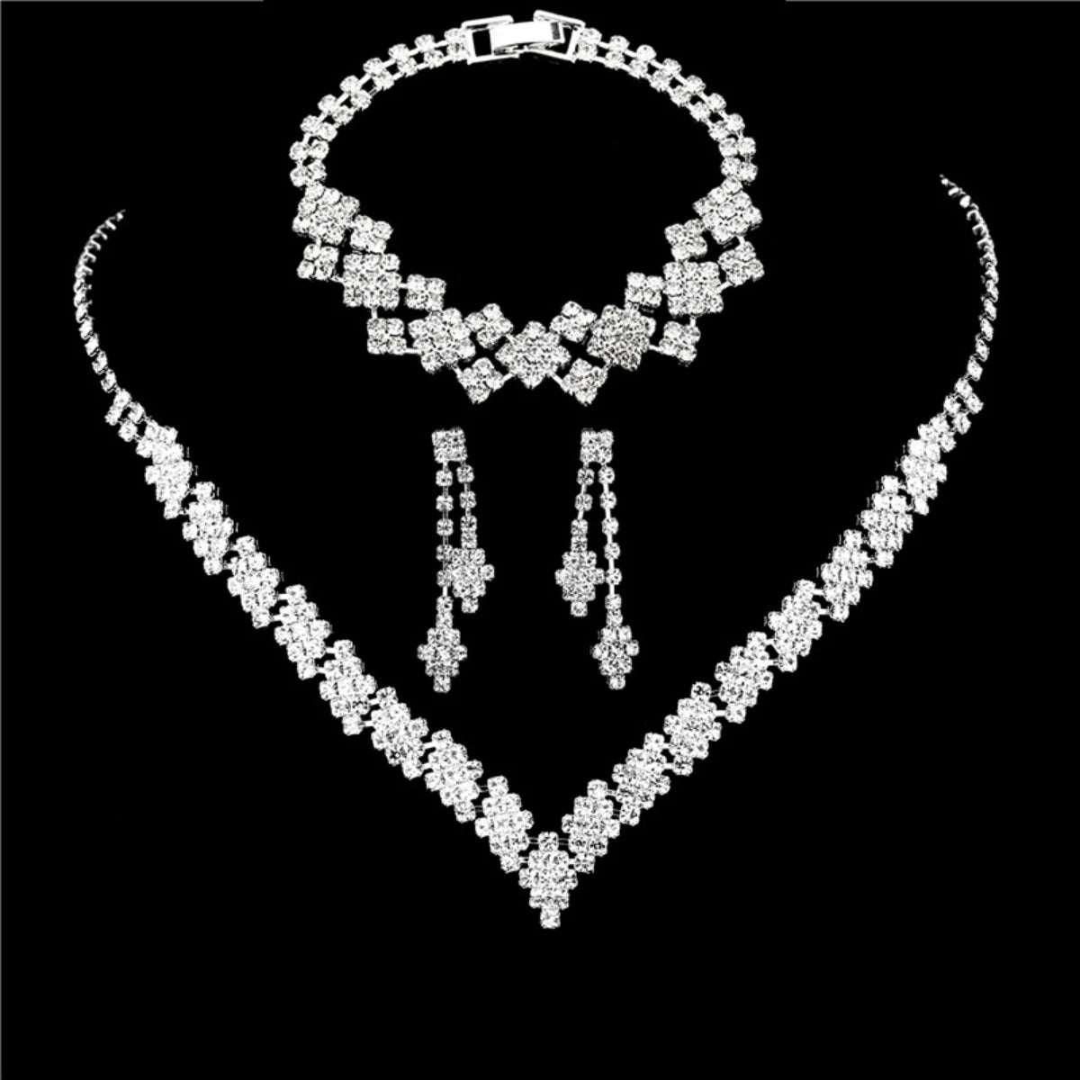 4 Pieces Of Wedding Season Women's Claw Chain Series Earrings, Necklaces, Bracelets, Jewelry Sets,