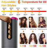Automatic Wireless Hair Curler Cordless Rotating USB Rechargeable Curling Iron Display Temperature Adjustable Timing Hair Curler