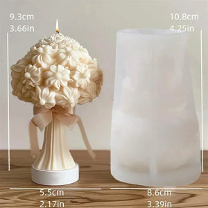 candle silicone mold flower bouquet relief resin mould blooming flower gypsum molds