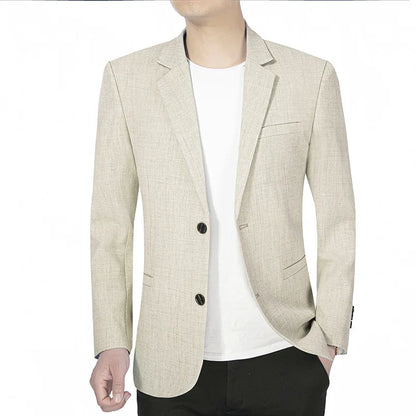 Men Suit Jacket Thin Blazers Spring Autumn Solid Business Casual Suit Jacket