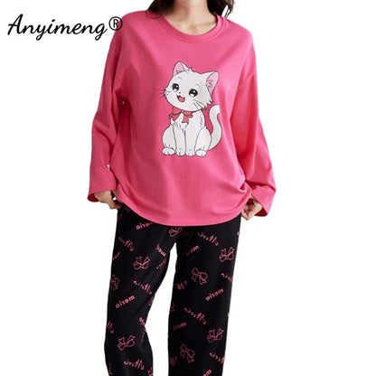 Girl Nightwear Lady Homesuit Sleepwear Cute Cartoon