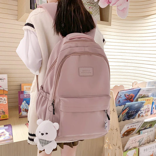 New Female Fashion Lady High Capacity Waterproof College Backpack Trendy Girls Laptop School Bags Cute Girl Travel Book Bag