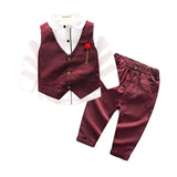 Korean Boy’s Gentlemen Suit Shirt Vest Trousers Three-piece Suit Boy Shirt Pants Suit 100-140cm Boy Children's Boy's Clothing
