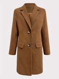Single Breasted Shawl Collar Longline Jacket